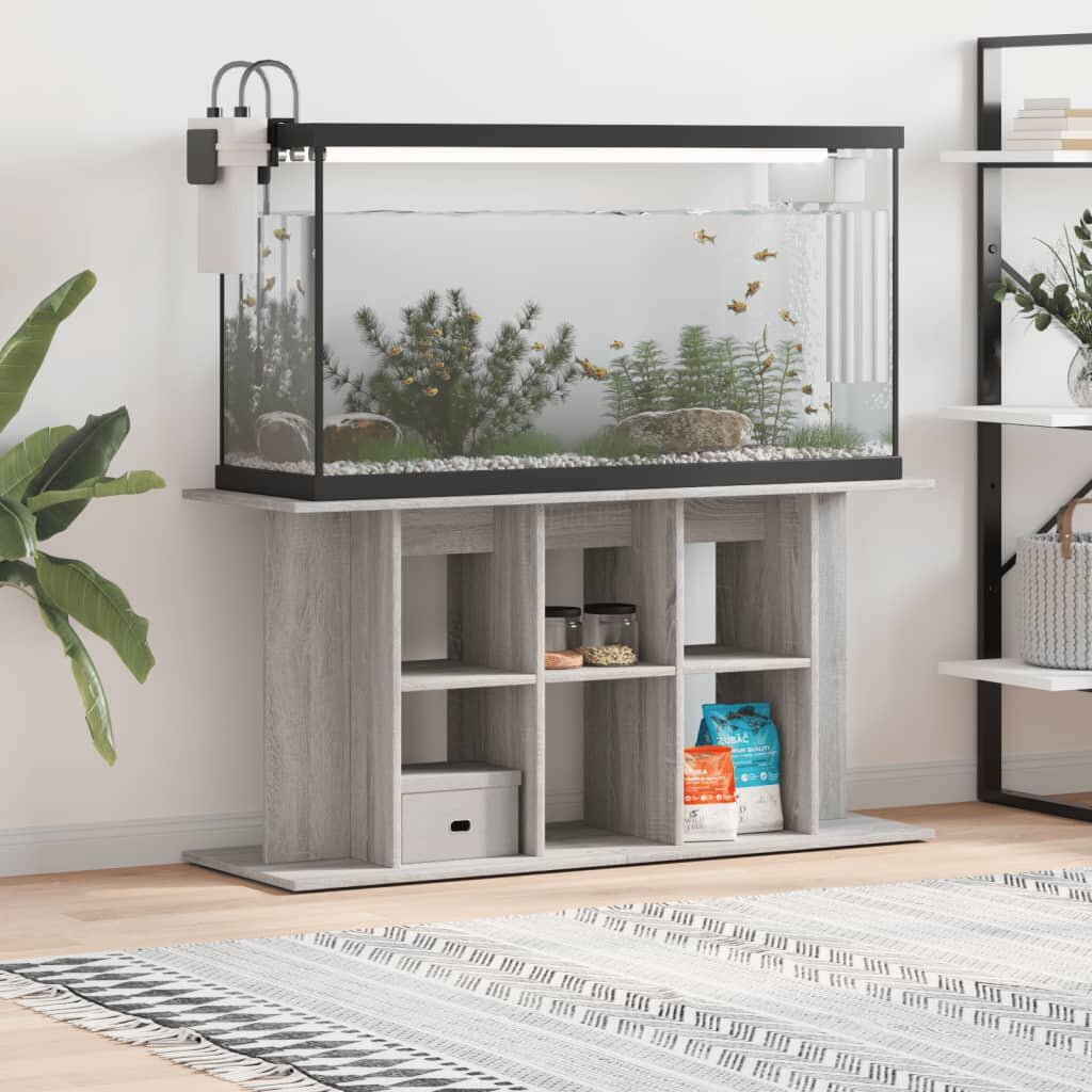 vidaXL Поставка за аквариум сив сонома 120x40x60 см инженерно дърво