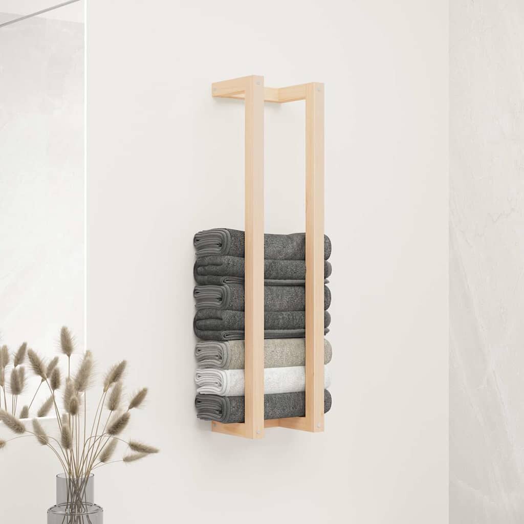 vidaXL Поставка за хавлии 23x18x90 см борово дърво масив