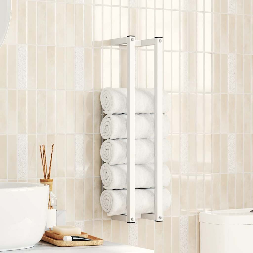 vidaXL Поставка за кърпи бяла 125x125x60 см стомана