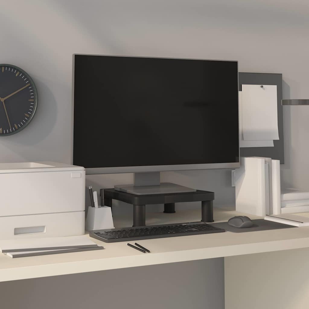 vidaXL Поставка за монитор черна 335x34x105 см