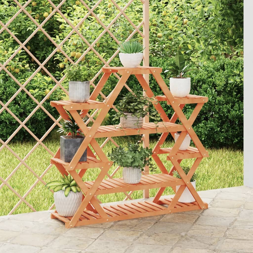 vidaXL Поставка за цветя 110x25x105 см масивна ела
