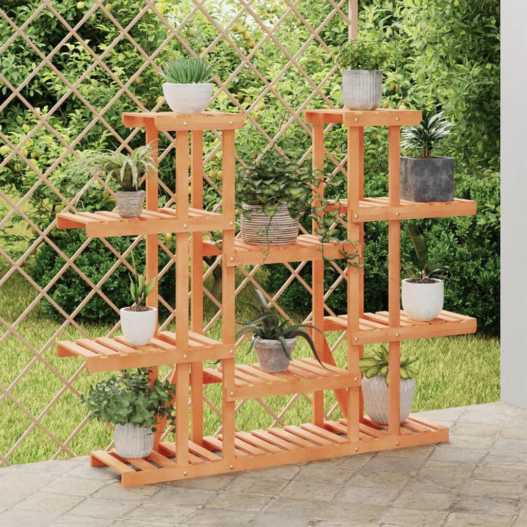 vidaXL Поставка за цветя 110x25x1105 см масивна ела