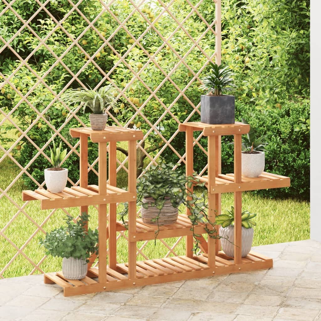 vidaXL Поставка за цветя 110x25x73 см масивна ела