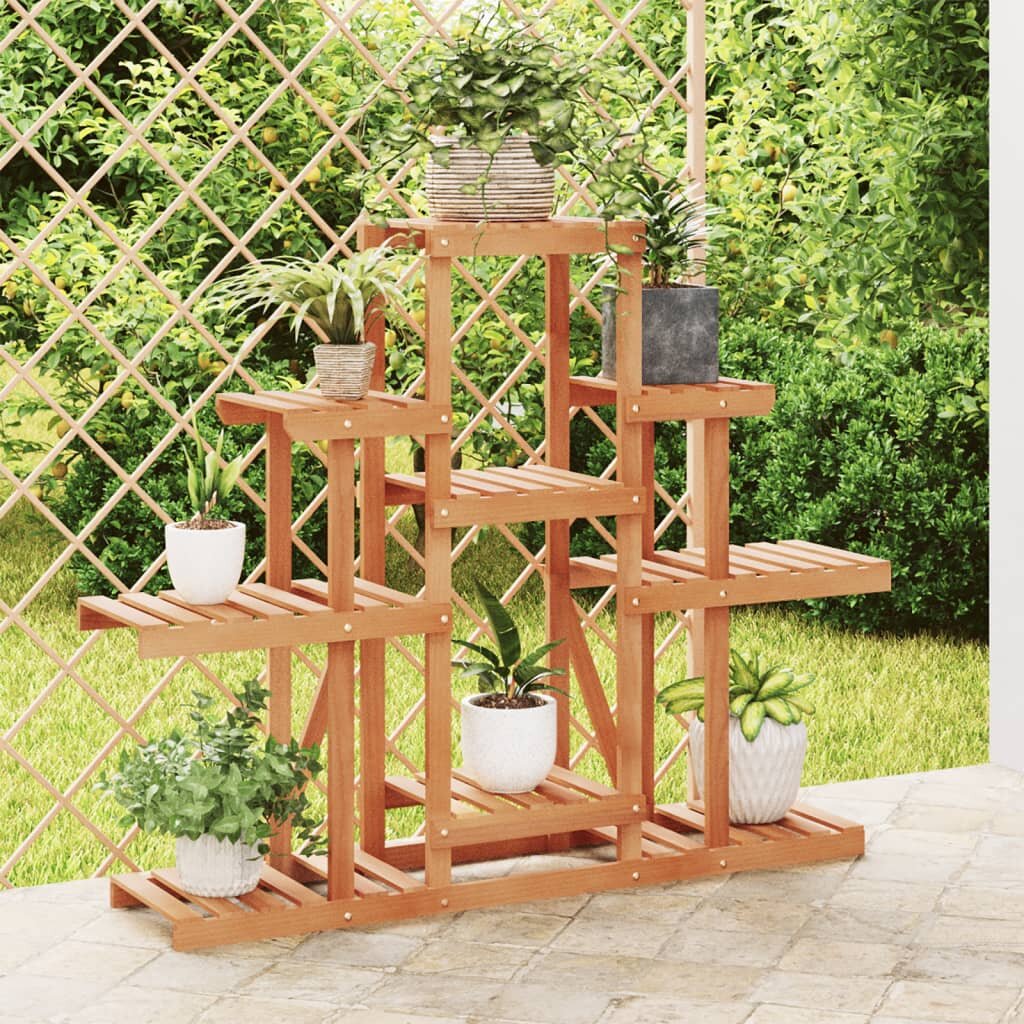 vidaXL Поставка за цветя 110x25x96 см масивна ела