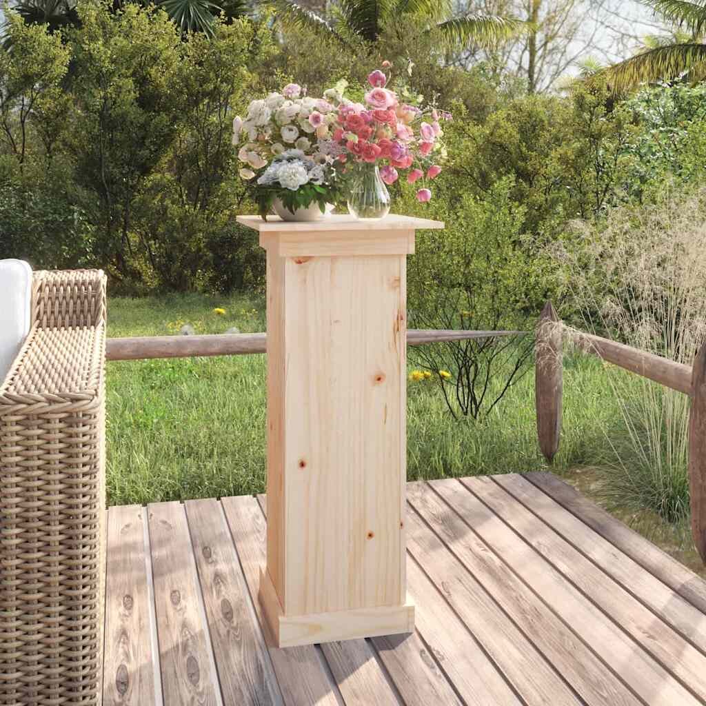 vidaXL Поставка за цветя 40x40x90 см бор масив