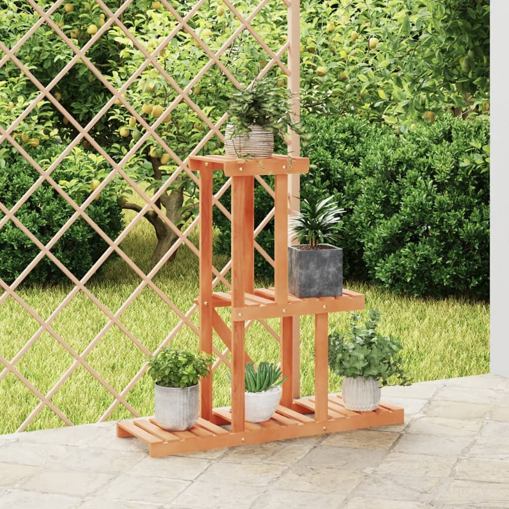 vidaXL Поставка за цветя 81x25x755 см масивна ела