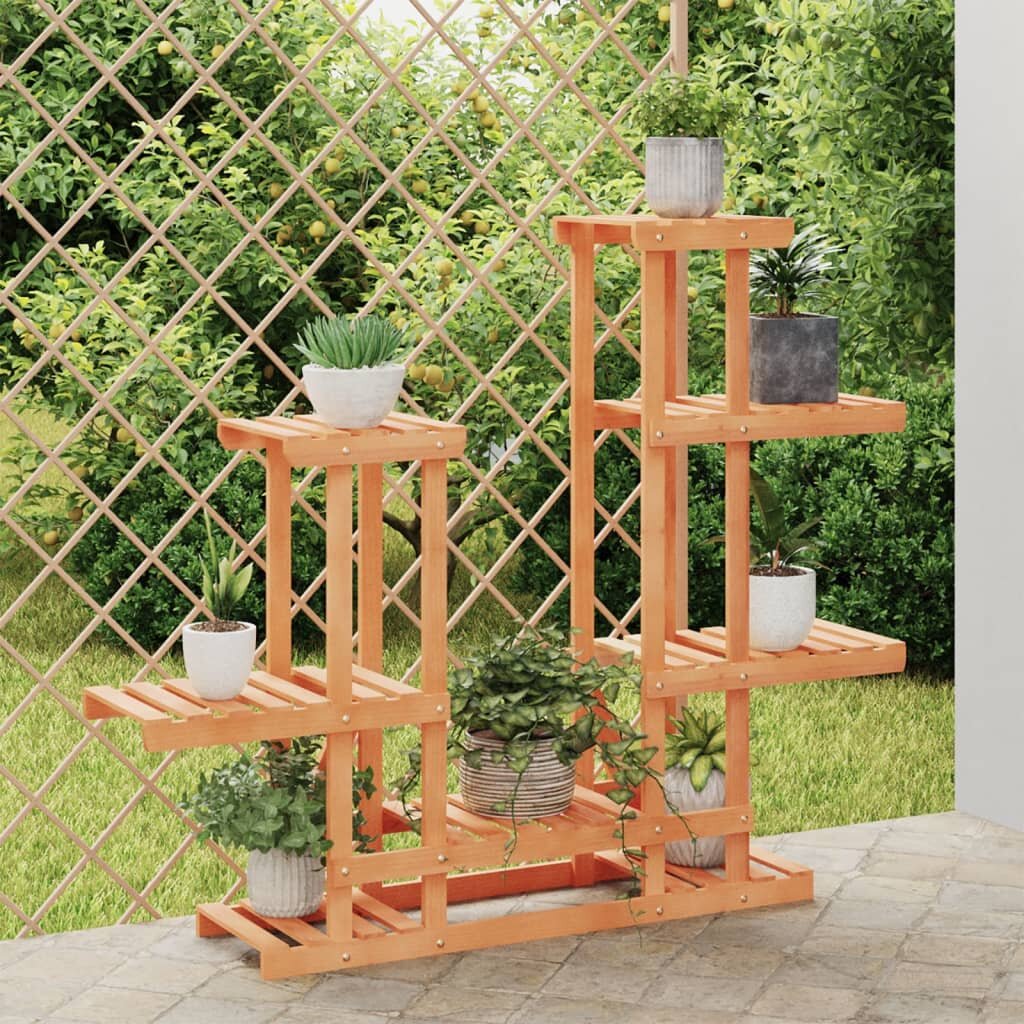 vidaXL Поставка за цветя 95x25x96 см масивна ела
