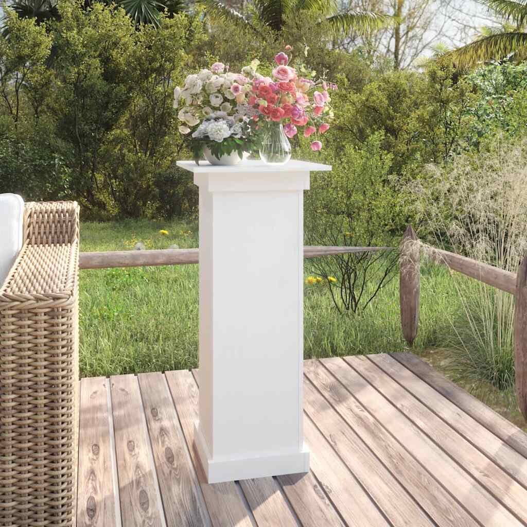 vidaXL Поставка за цветя бяла 40x40x90 см бор масив