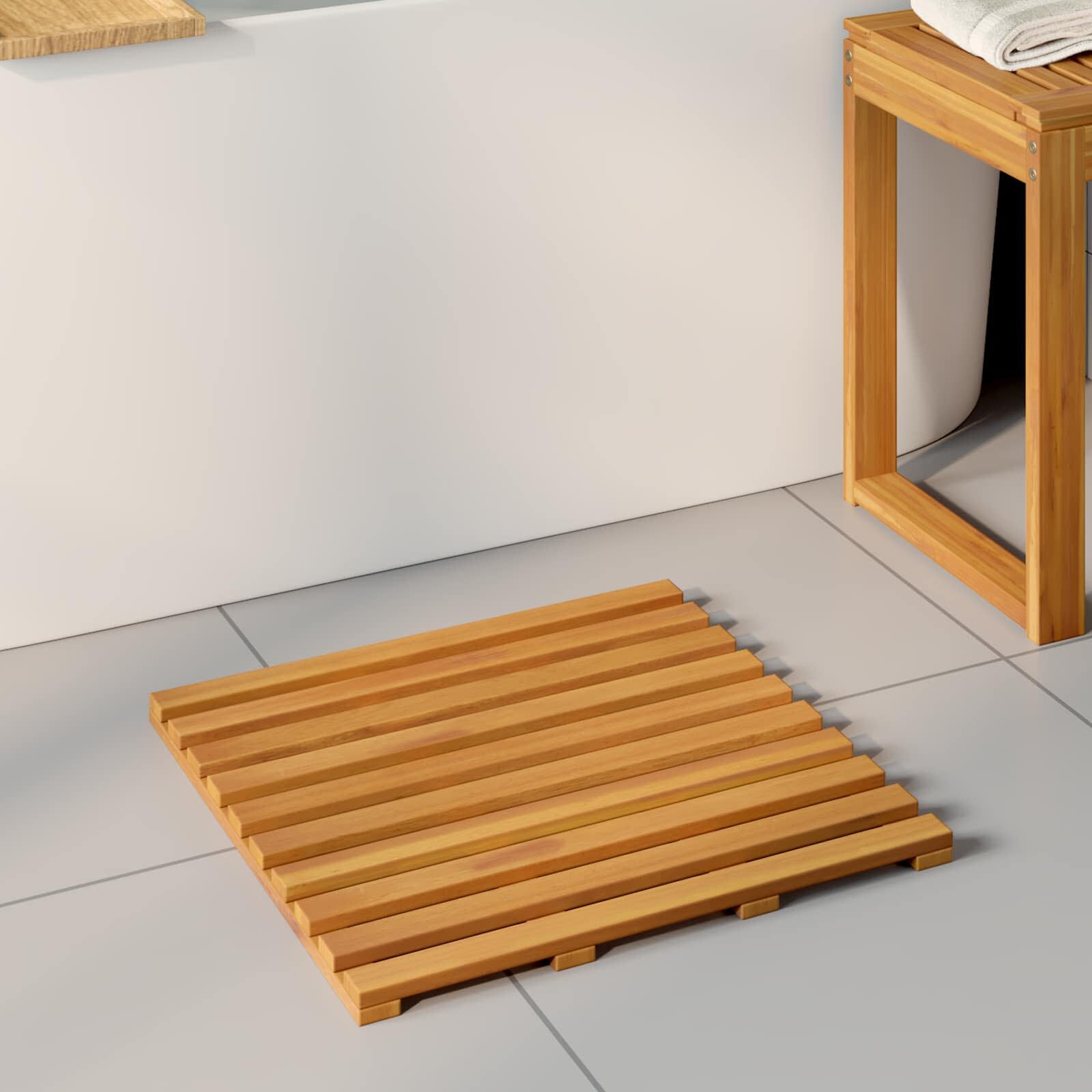 vidaXL Постелка за баня 2 бр. Натурално 50 x 48 см