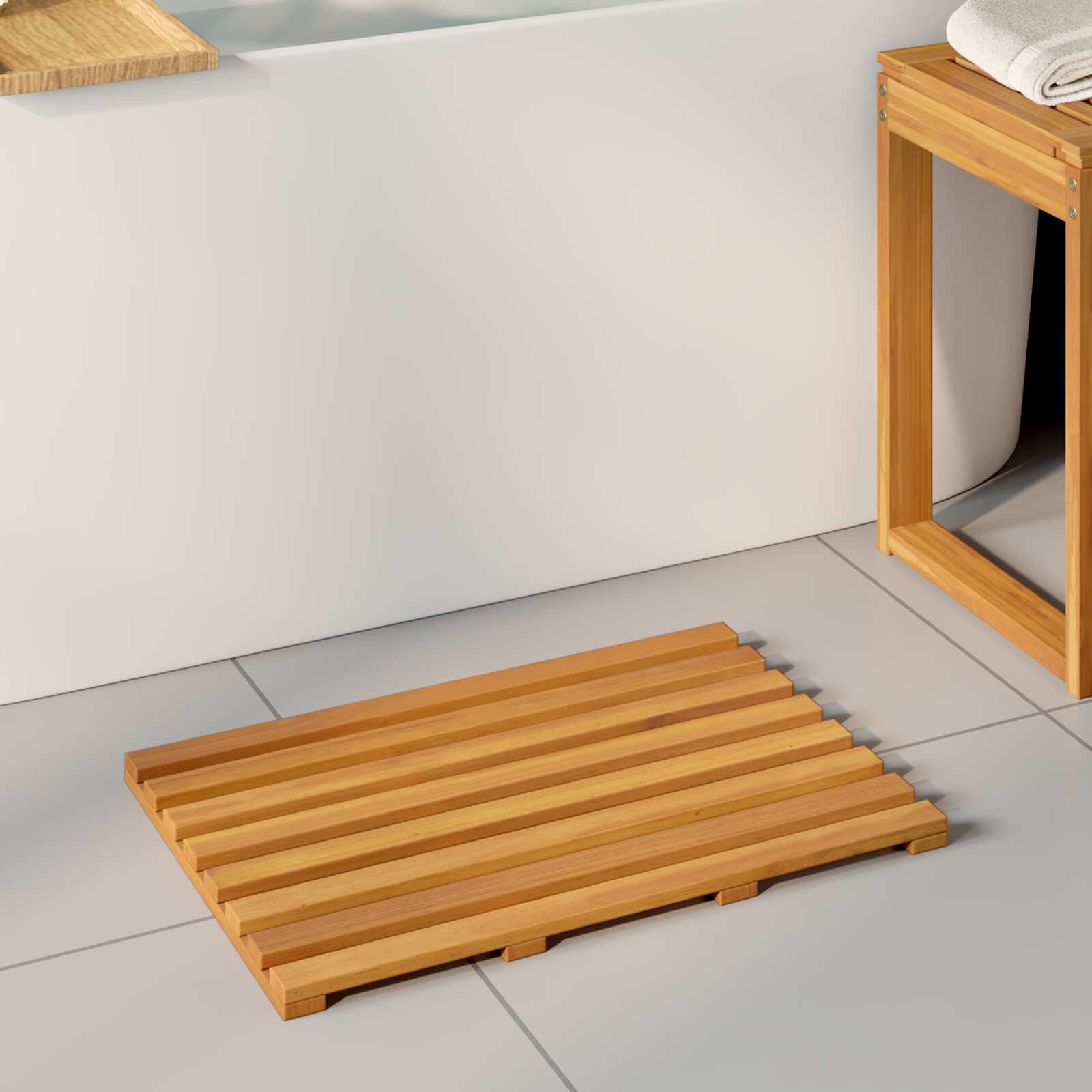vidaXL Постелка за баня 2 бр. Натурално 56 x 37 см