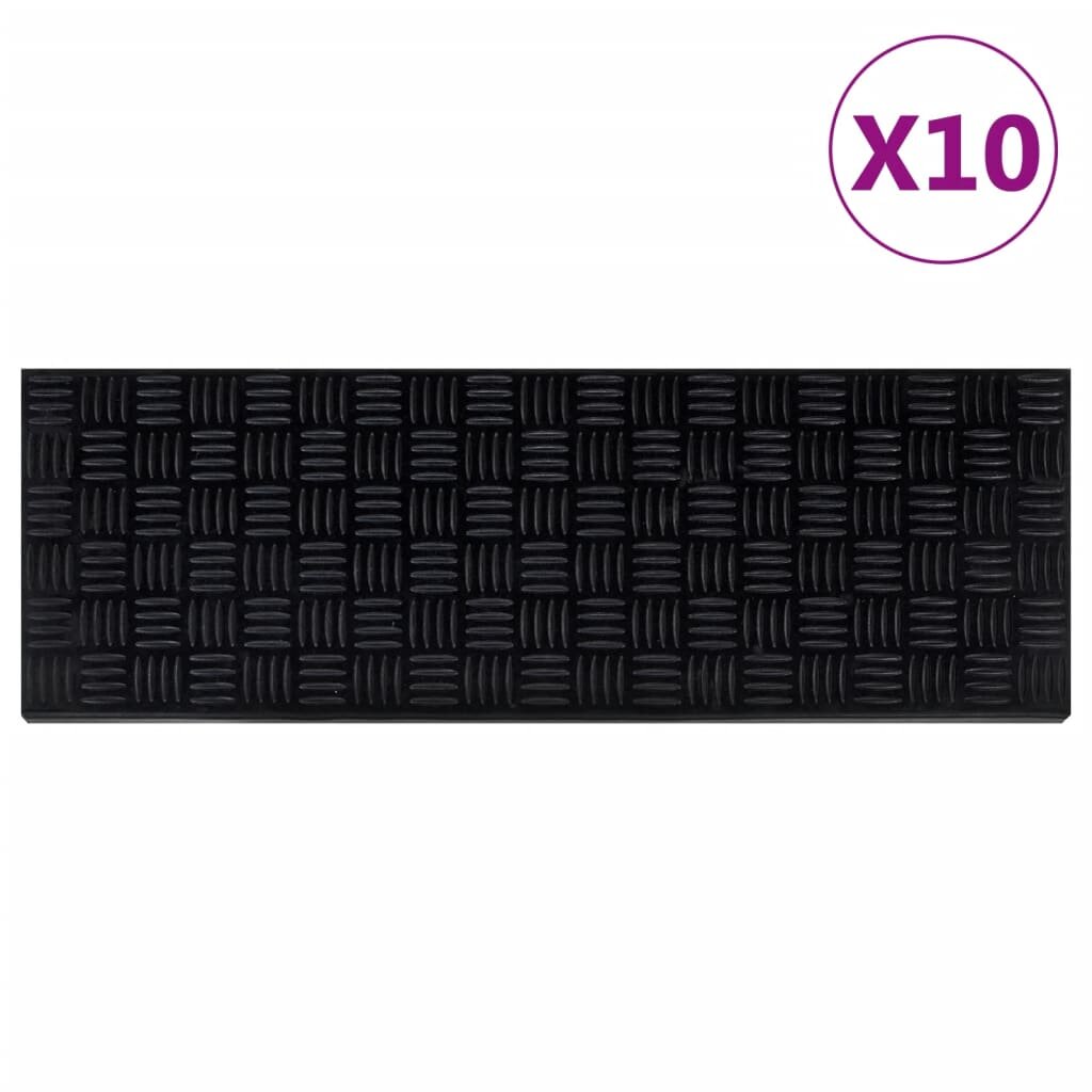 vidaXL Постелки за стъпала 10 бр 25x75 см гума