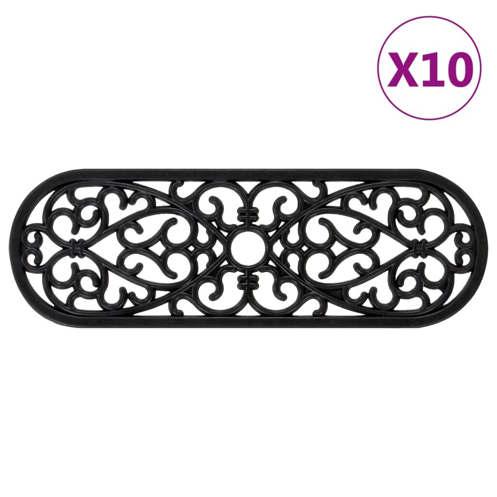 vidaXL Постелки за стъпала 10 бр 25x75 см гума