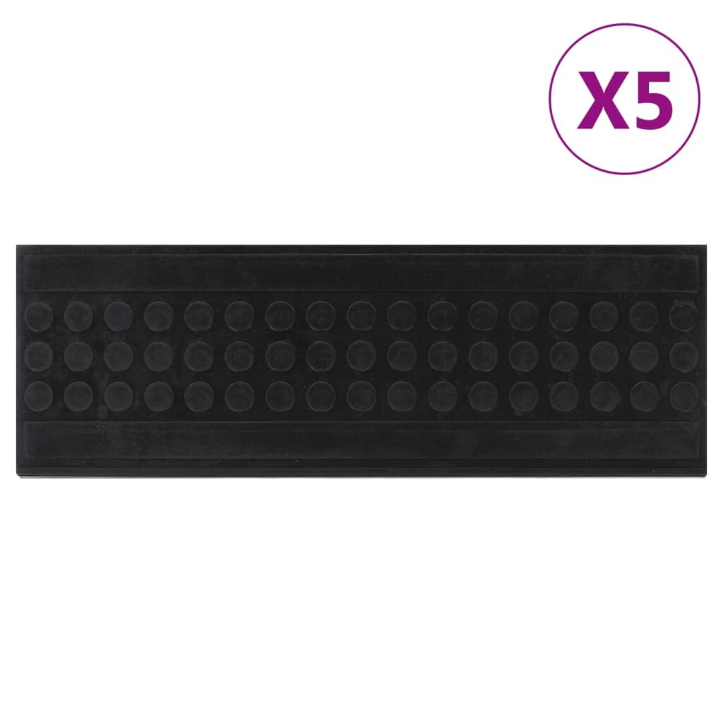vidaXL Постелки за стъпала 5 бр 25x75 см гума