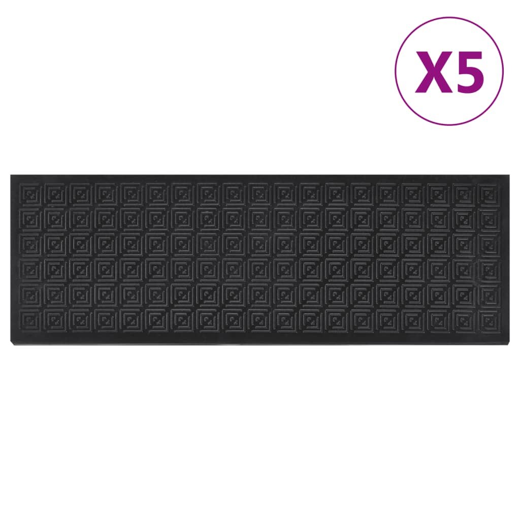 vidaXL Постелки за стъпала 5 бр 25x75 см гума