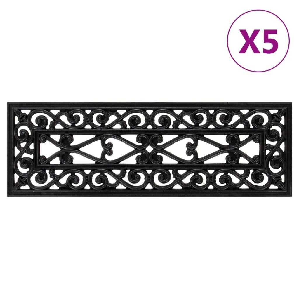 vidaXL Постелки за стъпала 5 бр 25x75 см гума