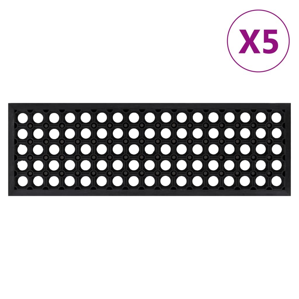 vidaXL Постелки за стъпала 5 бр 25x75 см гума