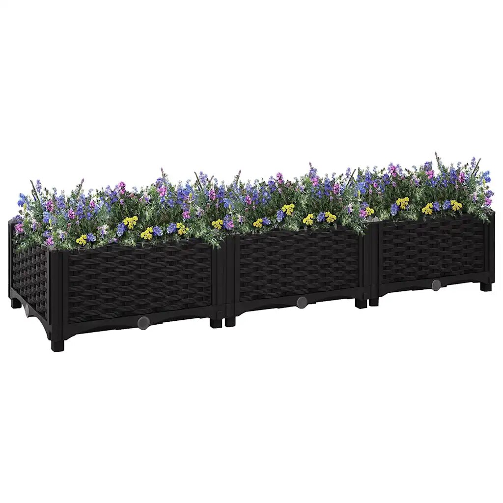 vidaXL Повдигната леха 120x40x23 см полипропилен