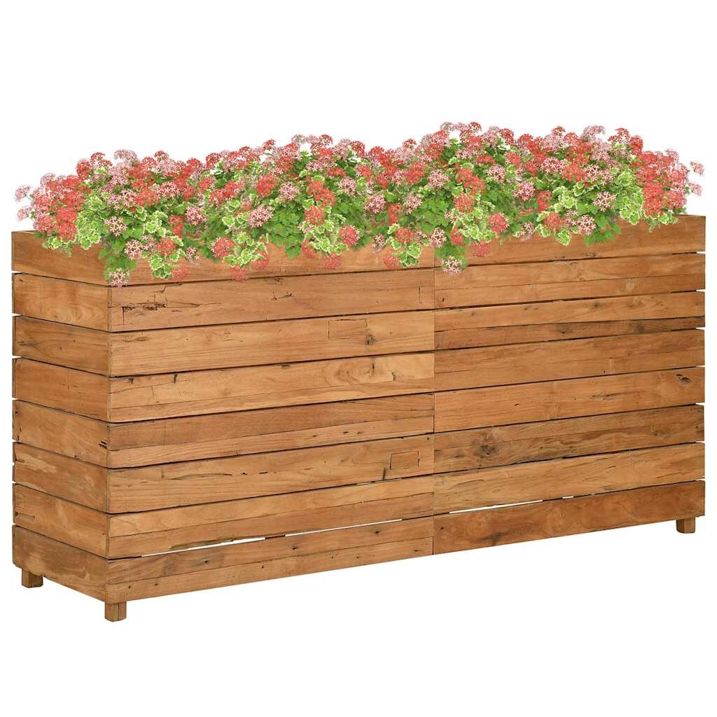 vidaXL Повдигната леха 150x40x72 см рециклирано тиково дърво и стомана