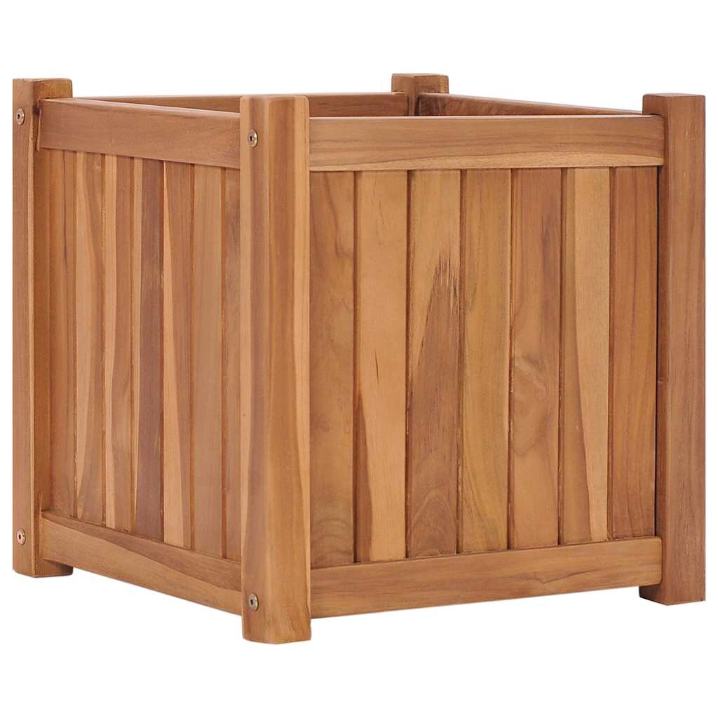 vidaXL Повдигната леха 40x40x40 см тиково дърво масив