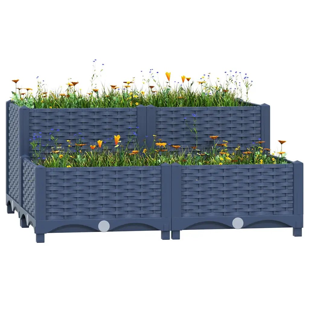 vidaXL Повдигната леха 80x80x38 см полипропилен