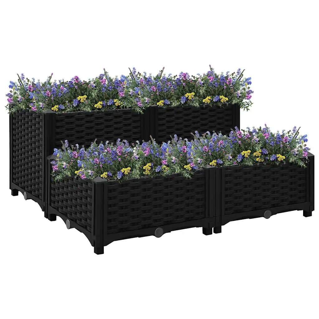 vidaXL Повдигната леха 80x80x38 см полипропилен