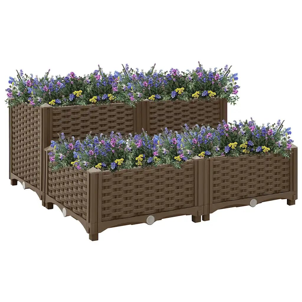 vidaXL Повдигната леха 80x80x38 см полипропилен