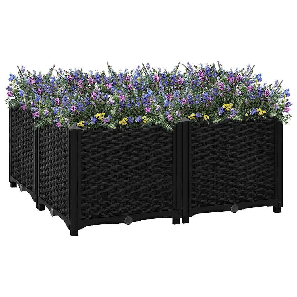 vidaXL Повдигната леха 80x80x38 см полипропилен