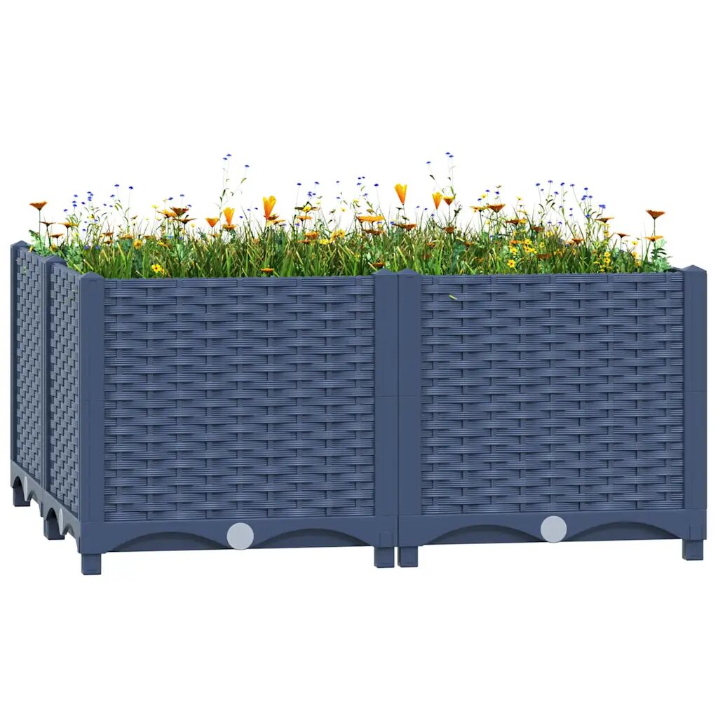 vidaXL Повдигната леха 80x80x38 см полипропилен