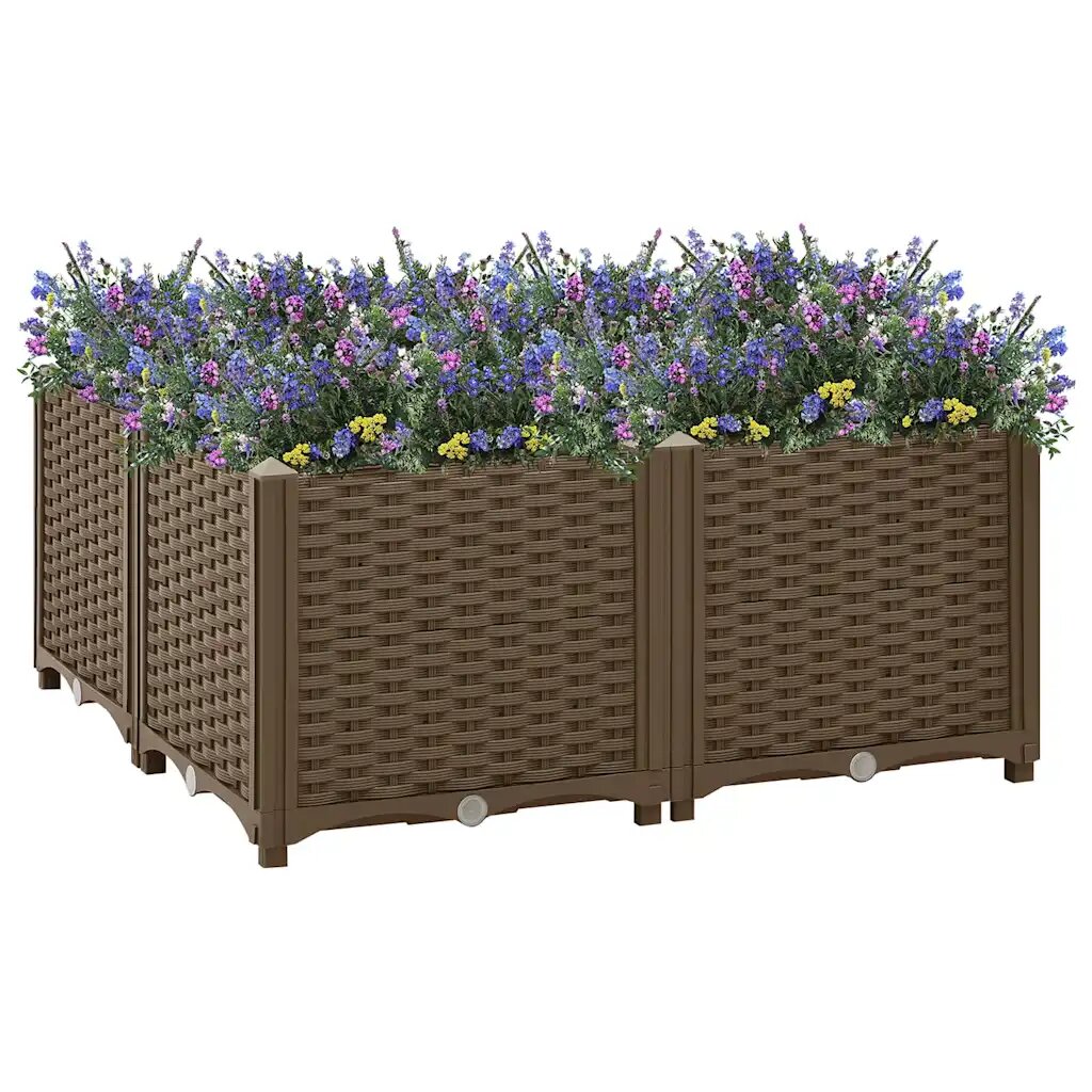 vidaXL Повдигната леха 80x80x38 см полипропилен