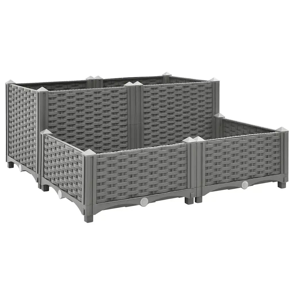 vidaXL Повдигната леха 80x80x38 см полипропилен