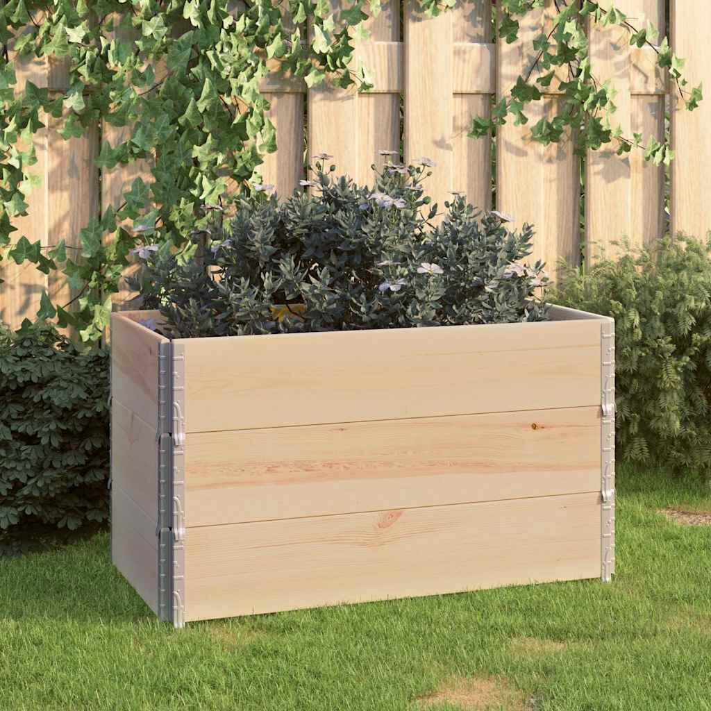 vidaXL Повдигнати лехи 3 бр 50x100 см борово дърво масив