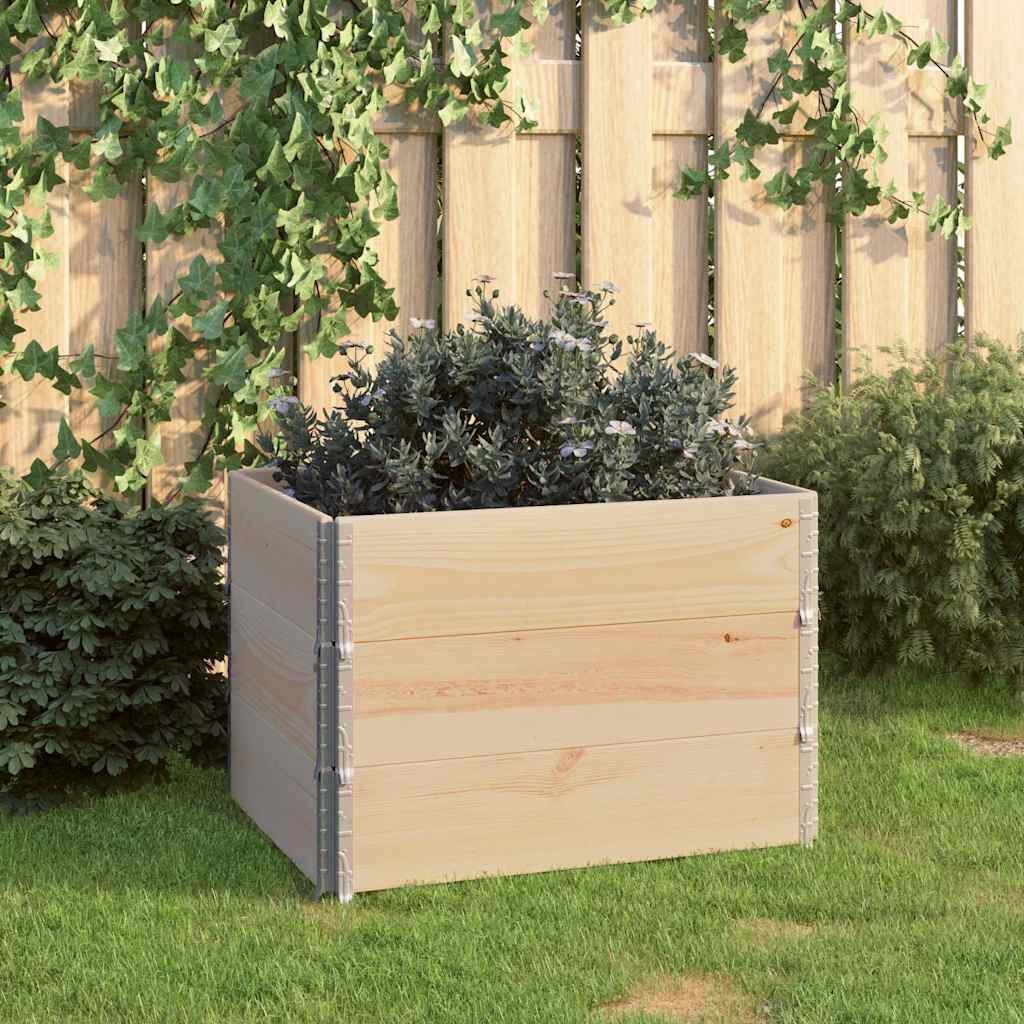 vidaXL Повдигнати лехи 3 бр 60x80 см борово дърво масив