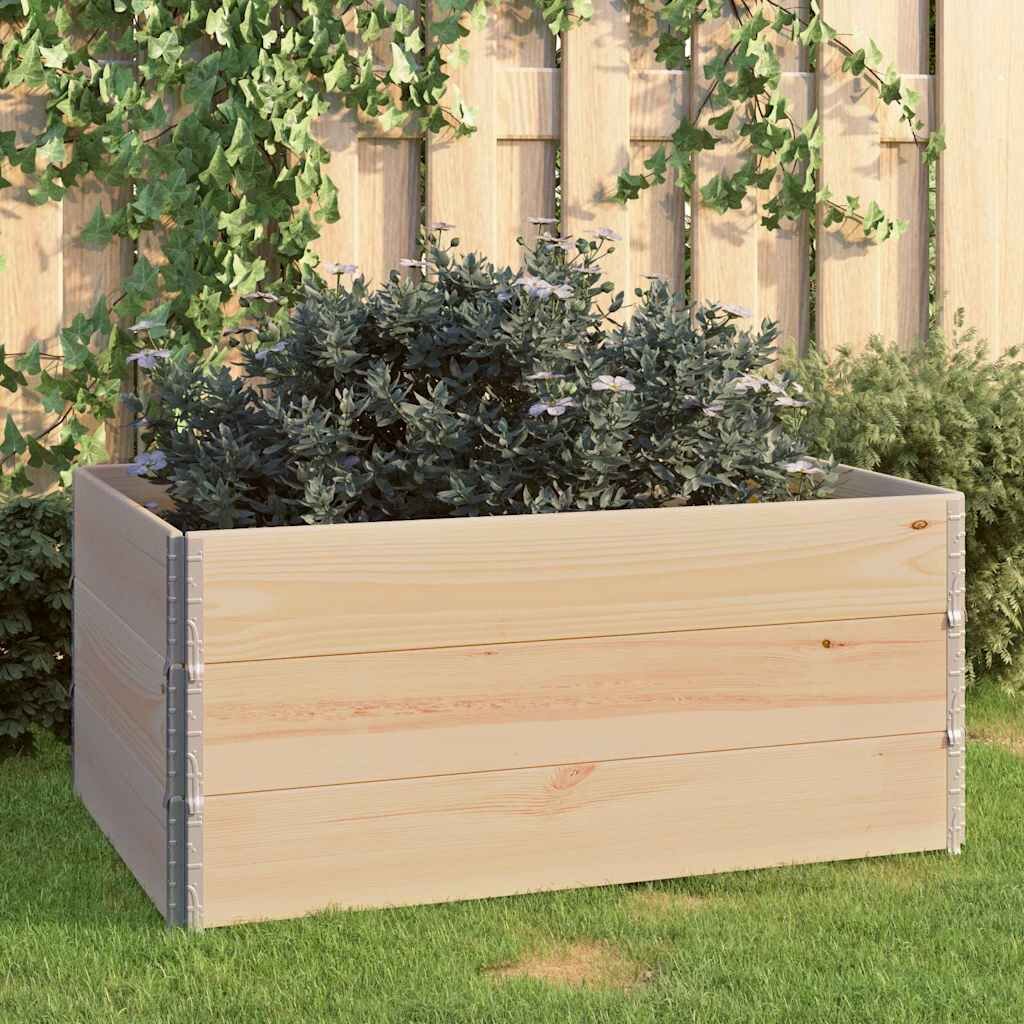 vidaXL Повдигнати лехи 3 бр 80x120 см борово дърво масив