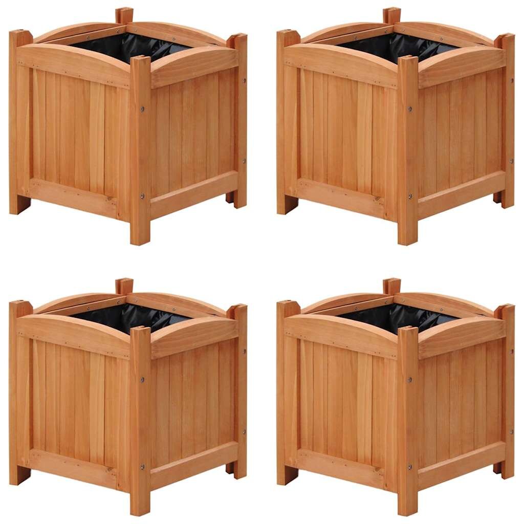 vidaXL Повдигнати лехи 4 бр 30x30x30 см