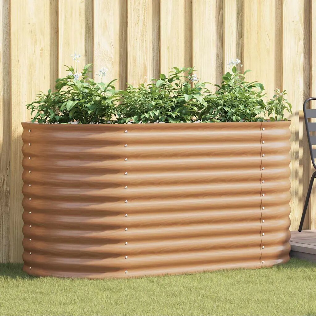 vidaXL Повдигнато легло Кафяво 160 x 80 x 81 cm Стомана