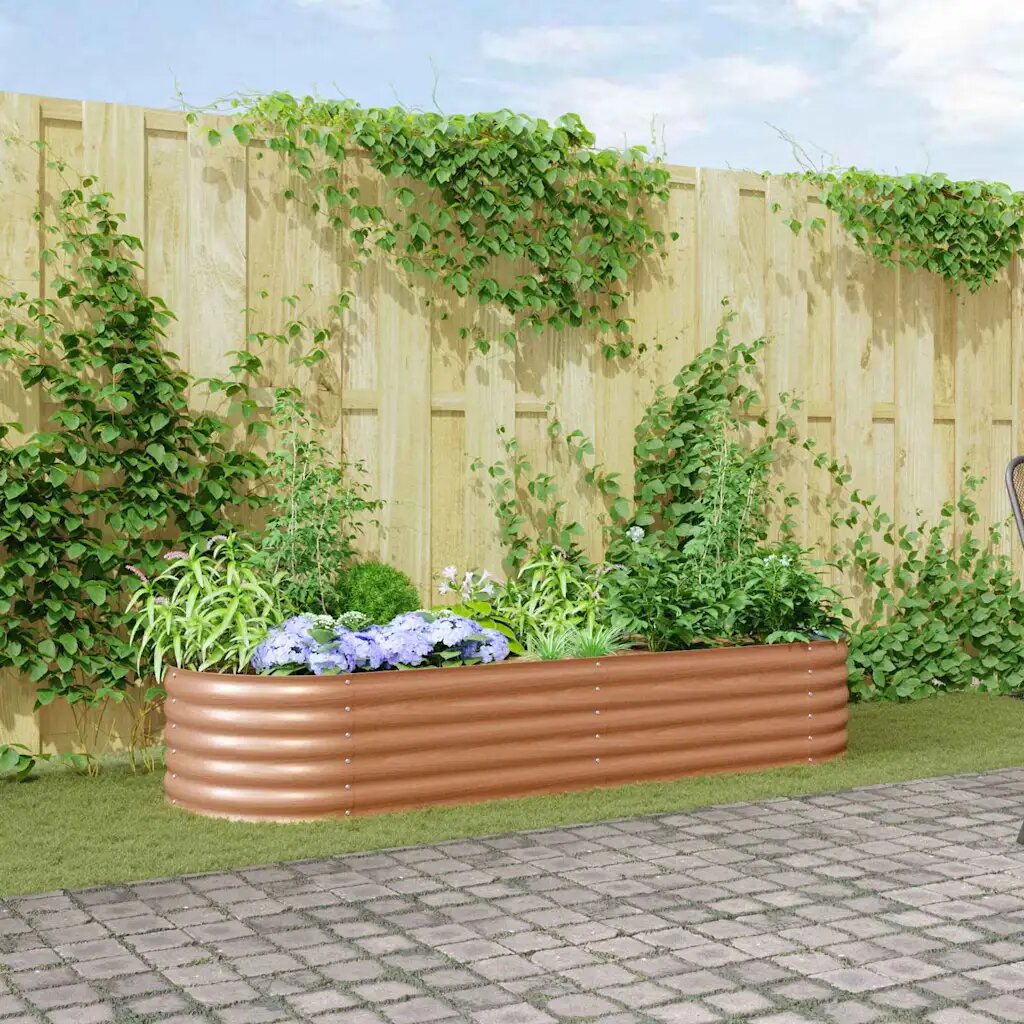 vidaXL Повдигнато легло Кафяво 240 x 80 x 44 cm Стомана