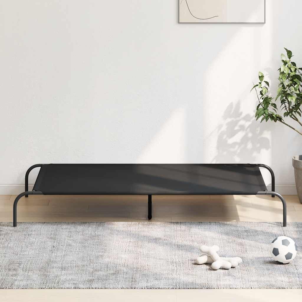 vidaXL Повдигнато легло за кучета черно 150x90x20 cm Оксфорд плат