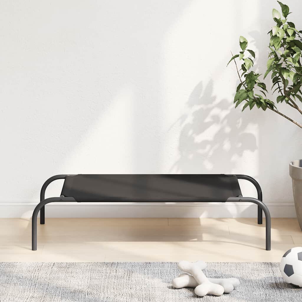 vidaXL Повдигнато легло за кучета черно 90x50x20 cm Оксфорд плат