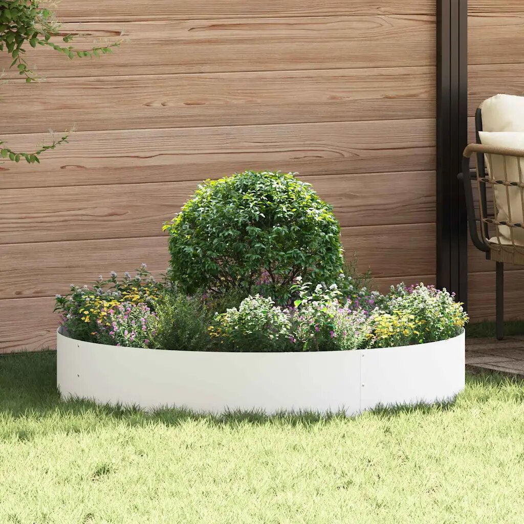 vidaXL Пръстен за саксия 5 бр. Бяло 120 x 120 x 20 см