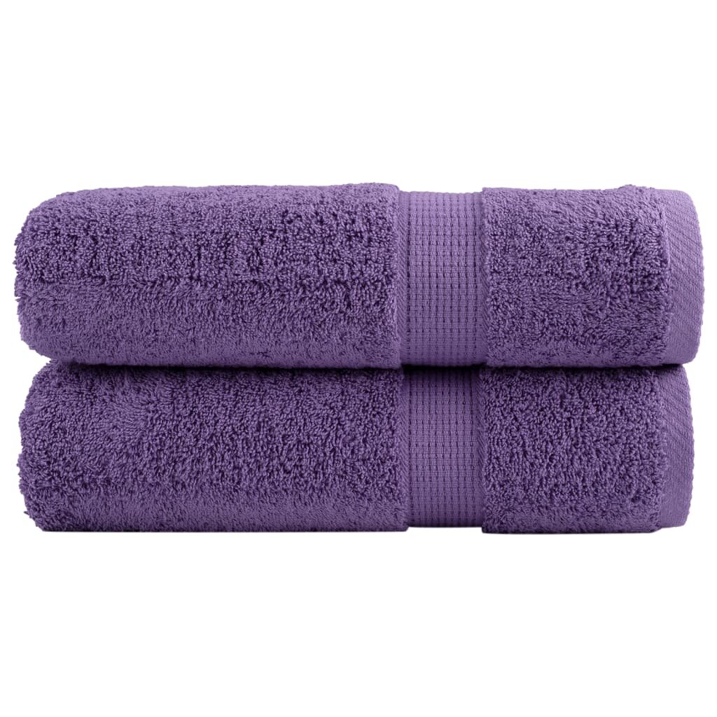 vidaXL Premium Hand Towels 2 pcs Purple 50x100 cm 600 gsm 100% Cotton - Untranslated