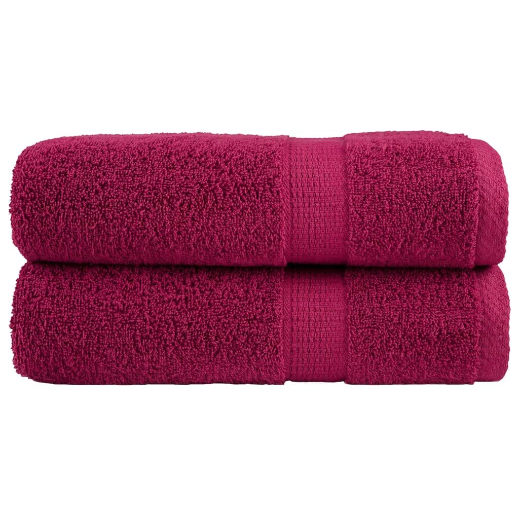 vidaXL Premium Hand Towels 2pcs Bordeaux 50x100cm 600gsm 100% Cotton - Untranslated