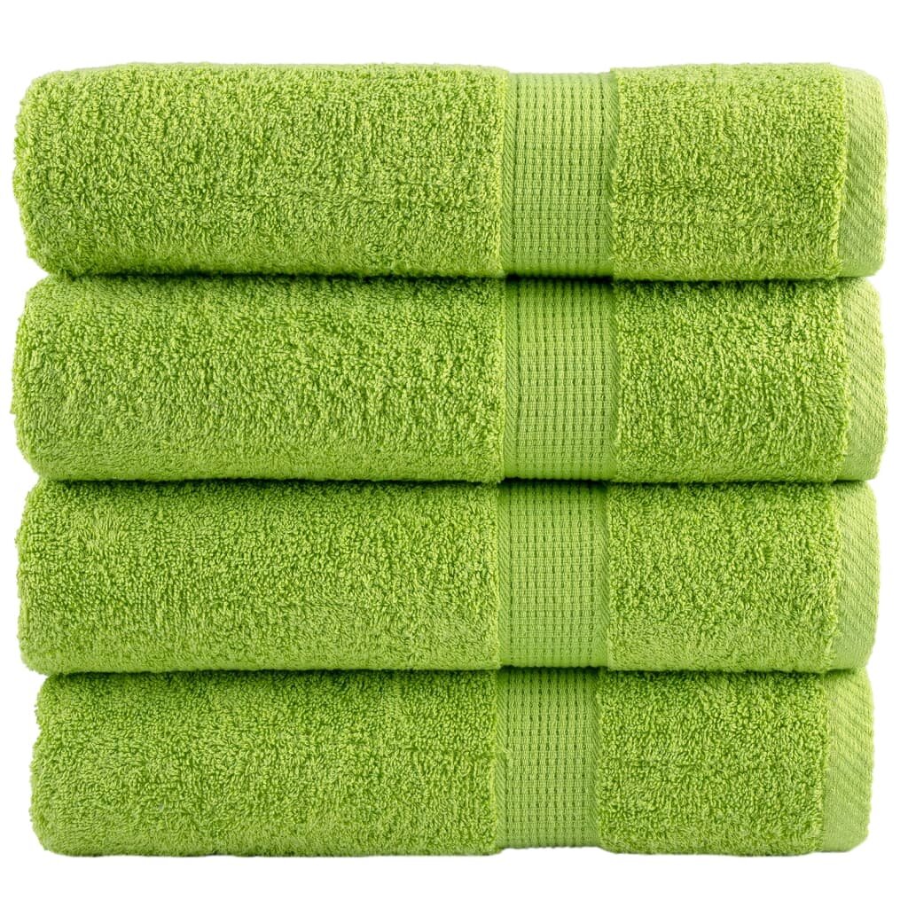 vidaXL Premium Hand Towels 4 pcs Apple Green 50x100 cm 600 gsm 100% Cotton - Untranslated