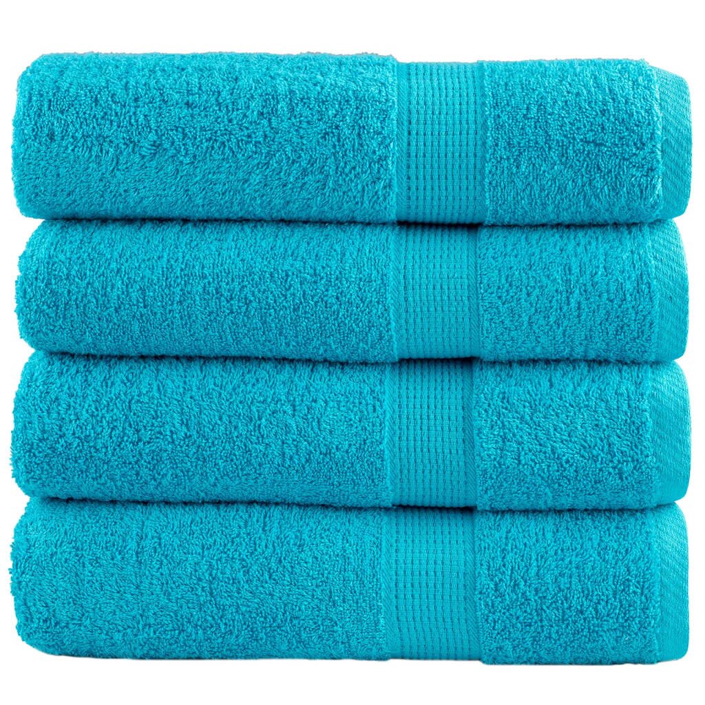 vidaXL Premium Hand Towels 4 pcs Turquoise 50x100 cm 600 gsm 100% Cotton - Untranslated