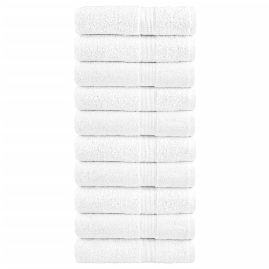 vidaXL Премиум хавлиени кърпи SOLUND 10 бр бели 100x150 см 600 gsm