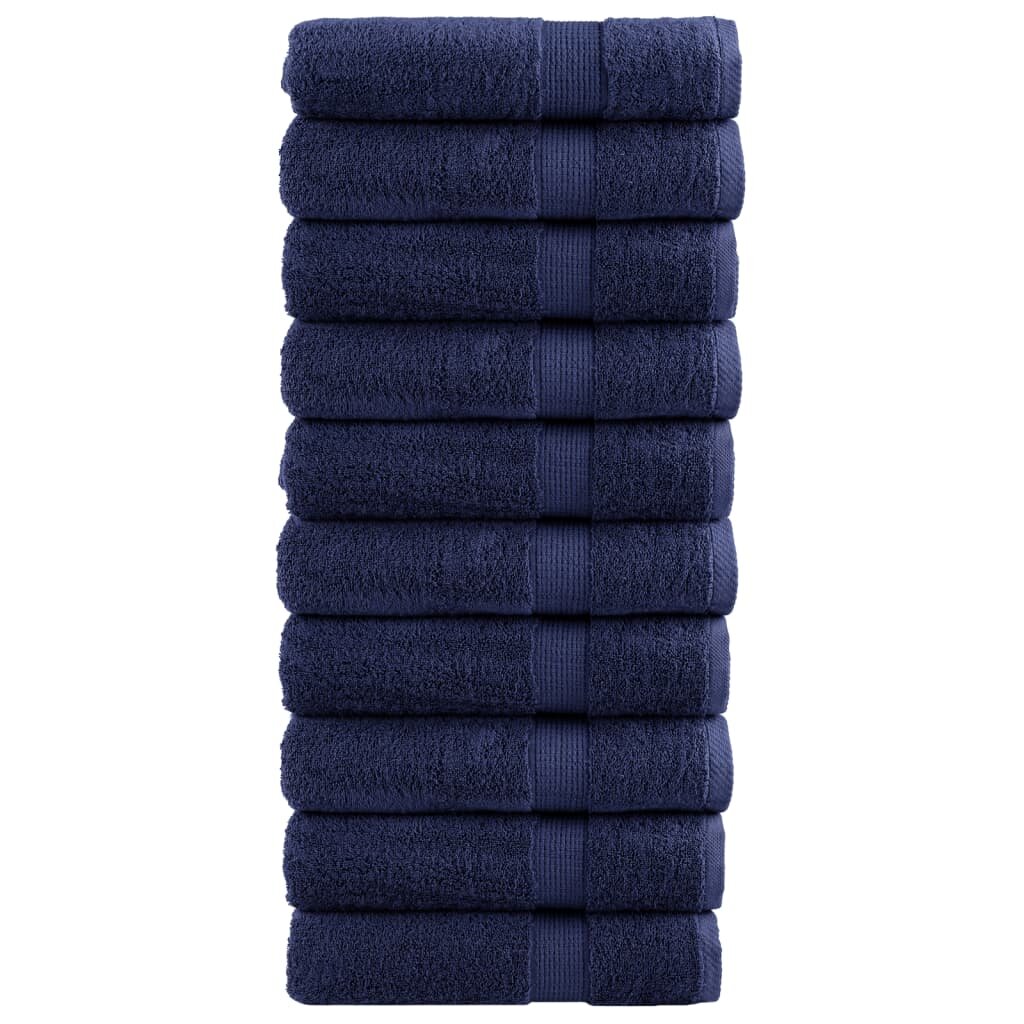 vidaXL Премиум хавлиени кърпи SOLUND 10 бр сини 100x150 см 600 gsm