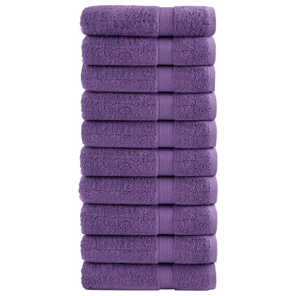 vidaXL Премиум хавлиени кърпи SOLUND 10 бр зелени 100x150 см 600 gsm
