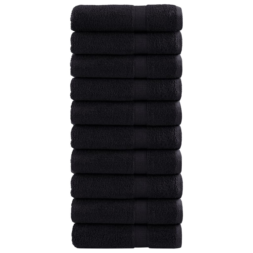 vidaXL Премиум хавлиени кърпи SOLUND 10 бр зелени 100x150 см 600 gsm