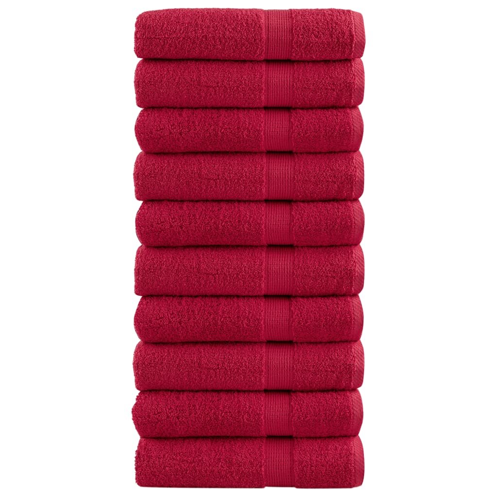 vidaXL Премиум хавлиени кърпи SOLUND 10 бр зелени 100x150 см 600 gsm
