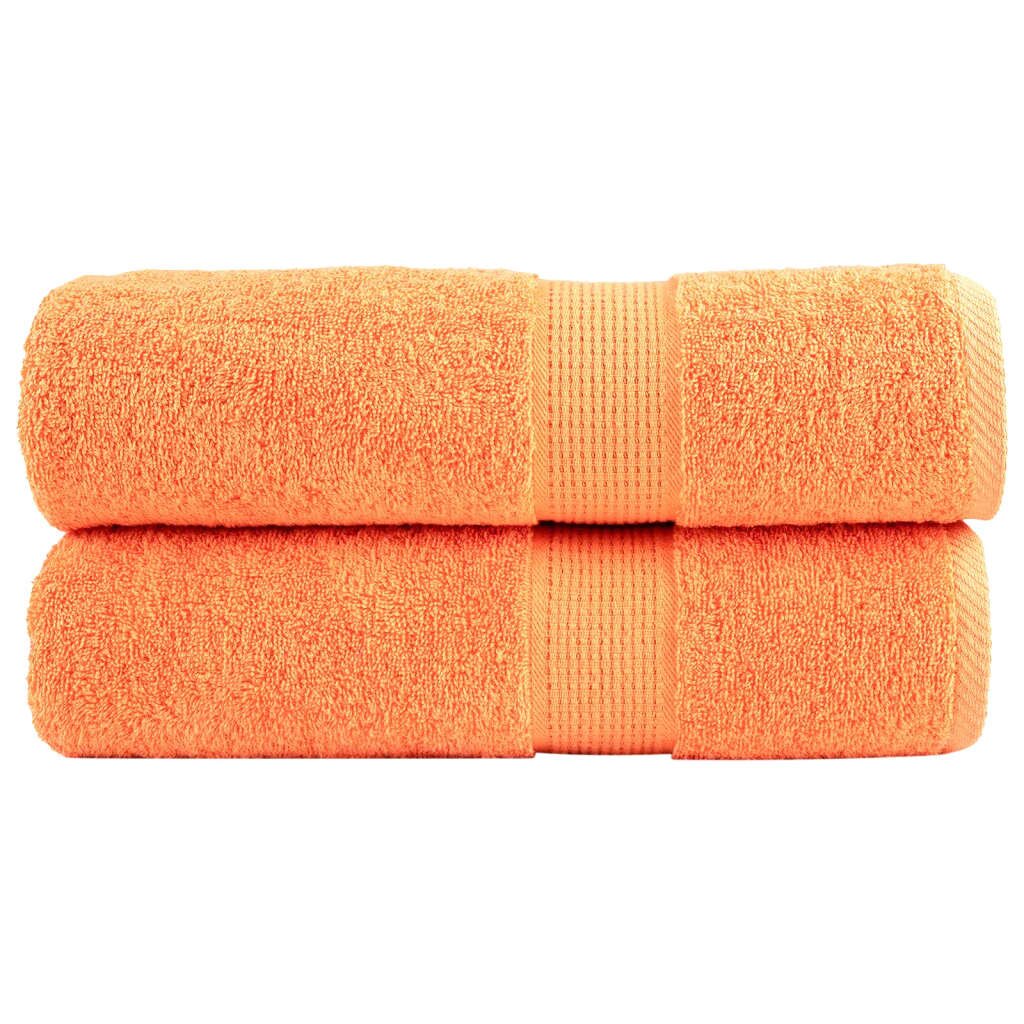 vidaXL Премиум хавлиени кърпи SOLUND 2 бр зелени 100x150 см 600 gsm