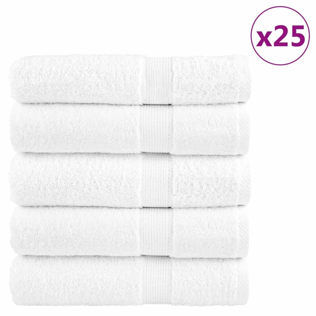vidaXL Премиум хавлиени кърпи SOLUND 25 бр бели 100x150 см 600 gsm